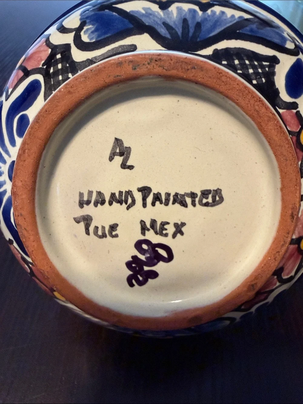 Mexican Talavera Handpainted Double Sided Salsa Bowls With Handle.